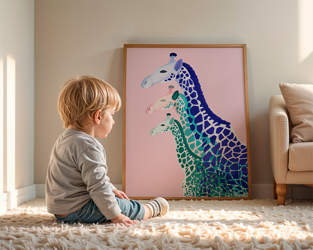 Giraffes in pink