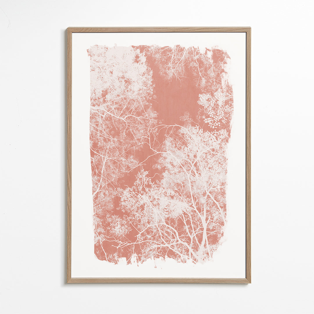Tree foliage on coral paint