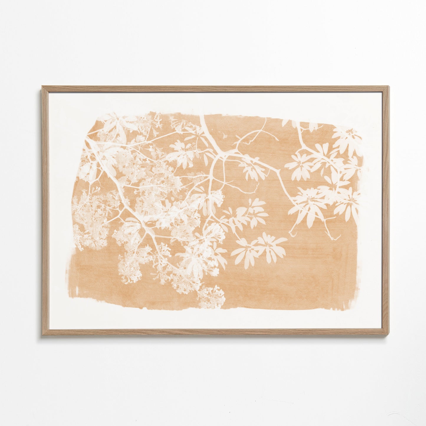 Tree foliage on orange paint