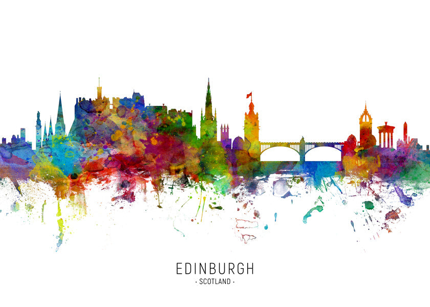 Edinburgh skyline multicolour