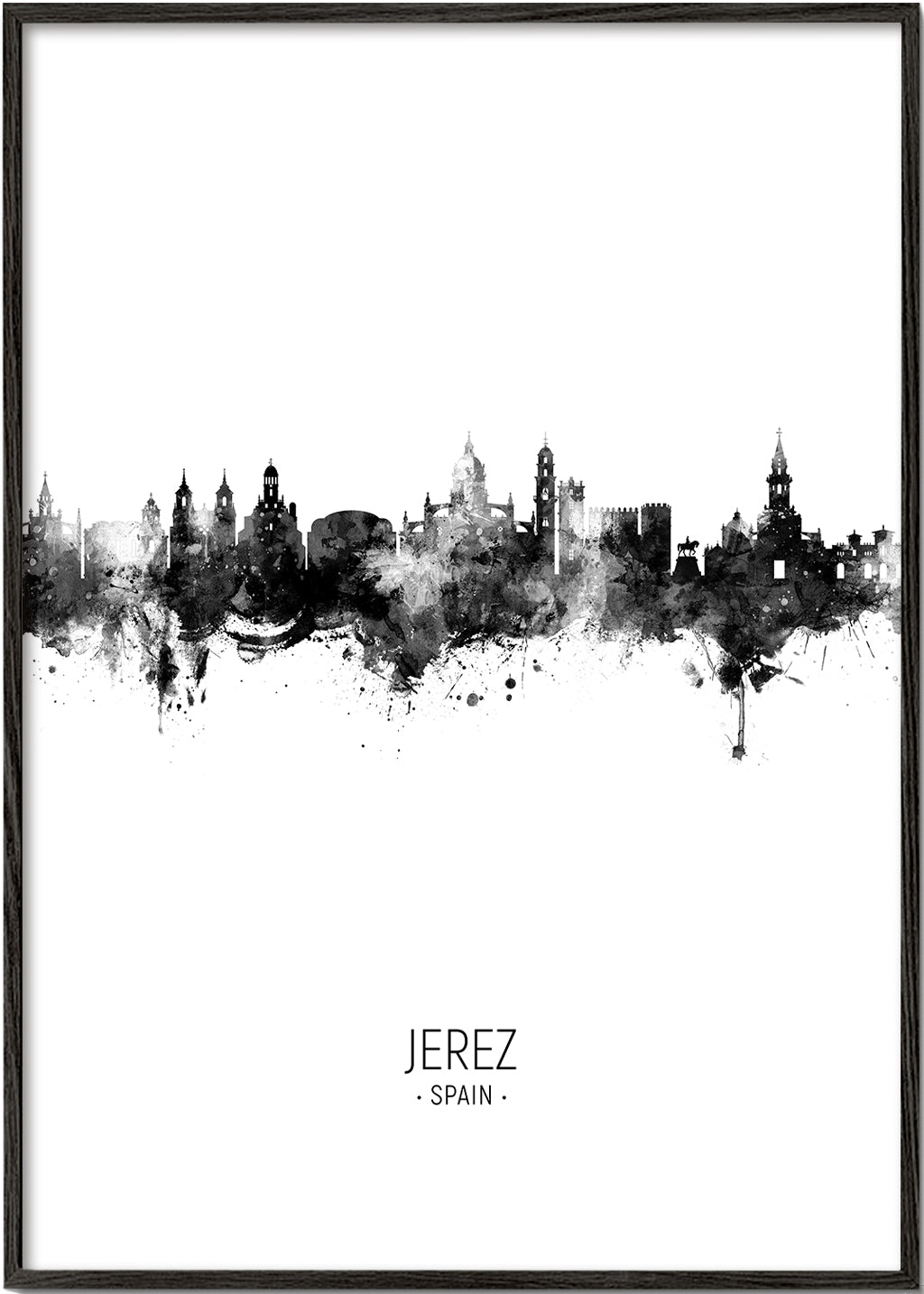 Jerez skyline black and white