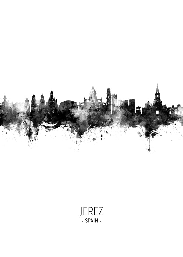 Jerez skyline black and white