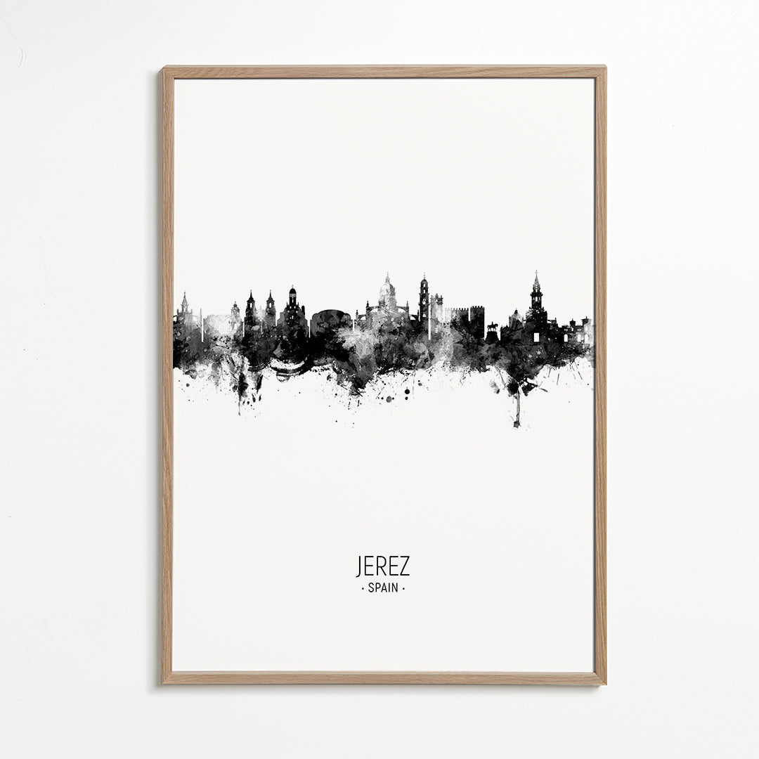 Jerez skyline black and white