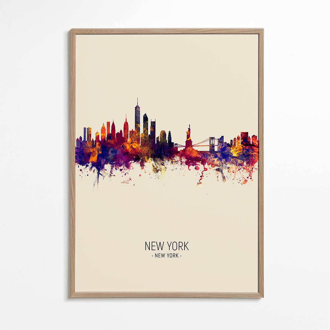 New York skyline beige