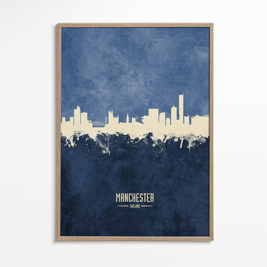 Manchester skyline blue