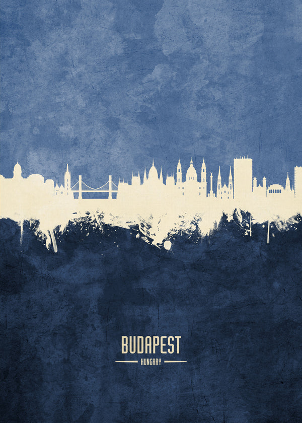 Budapest skyline blue