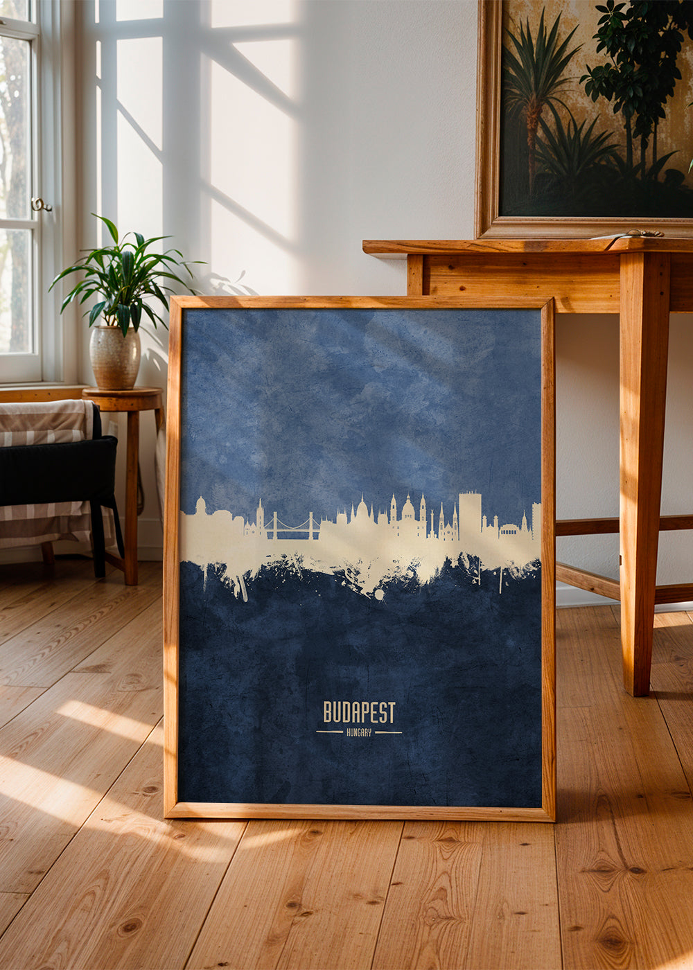 Budapest skyline blue