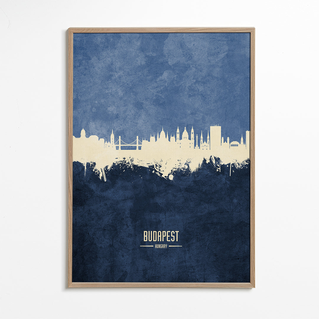 Budapest skyline blue