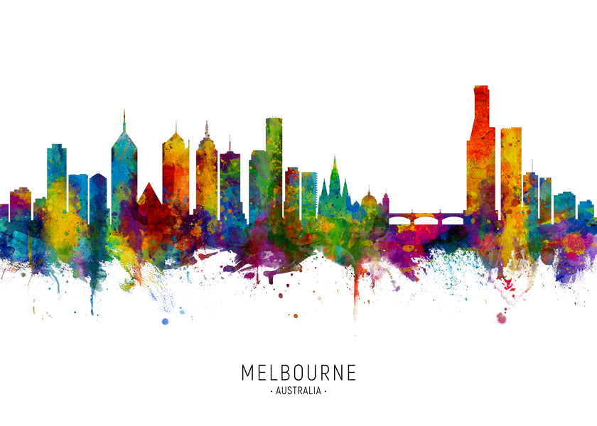 Melbourne Skyline multicolour