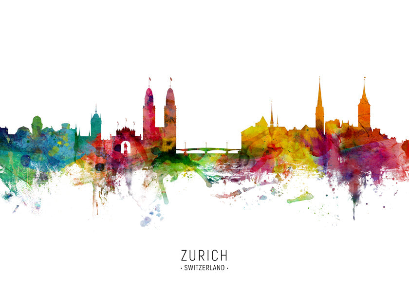 Zurich Skyline multicolour
