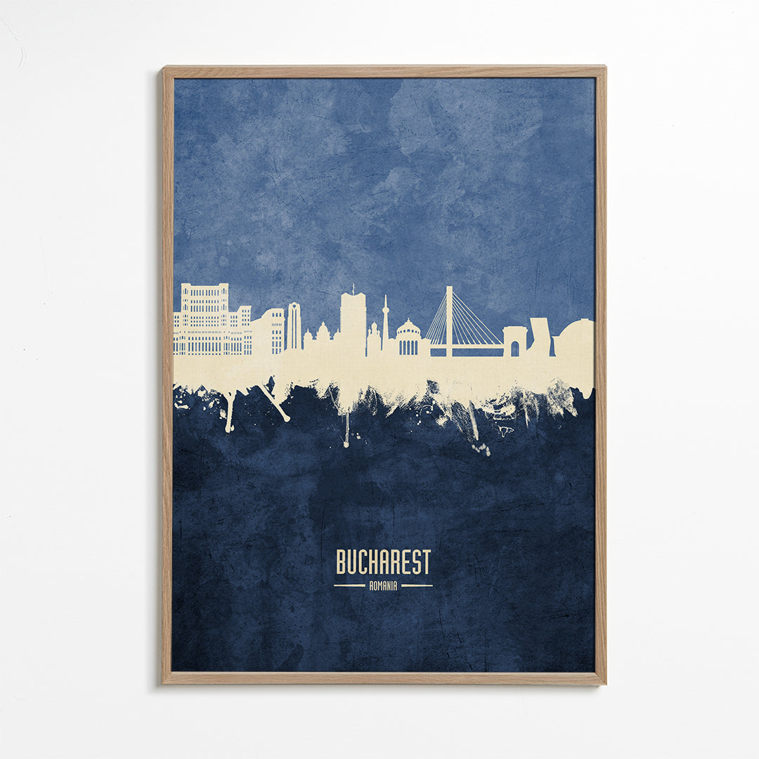 Bucharest Skyline blue