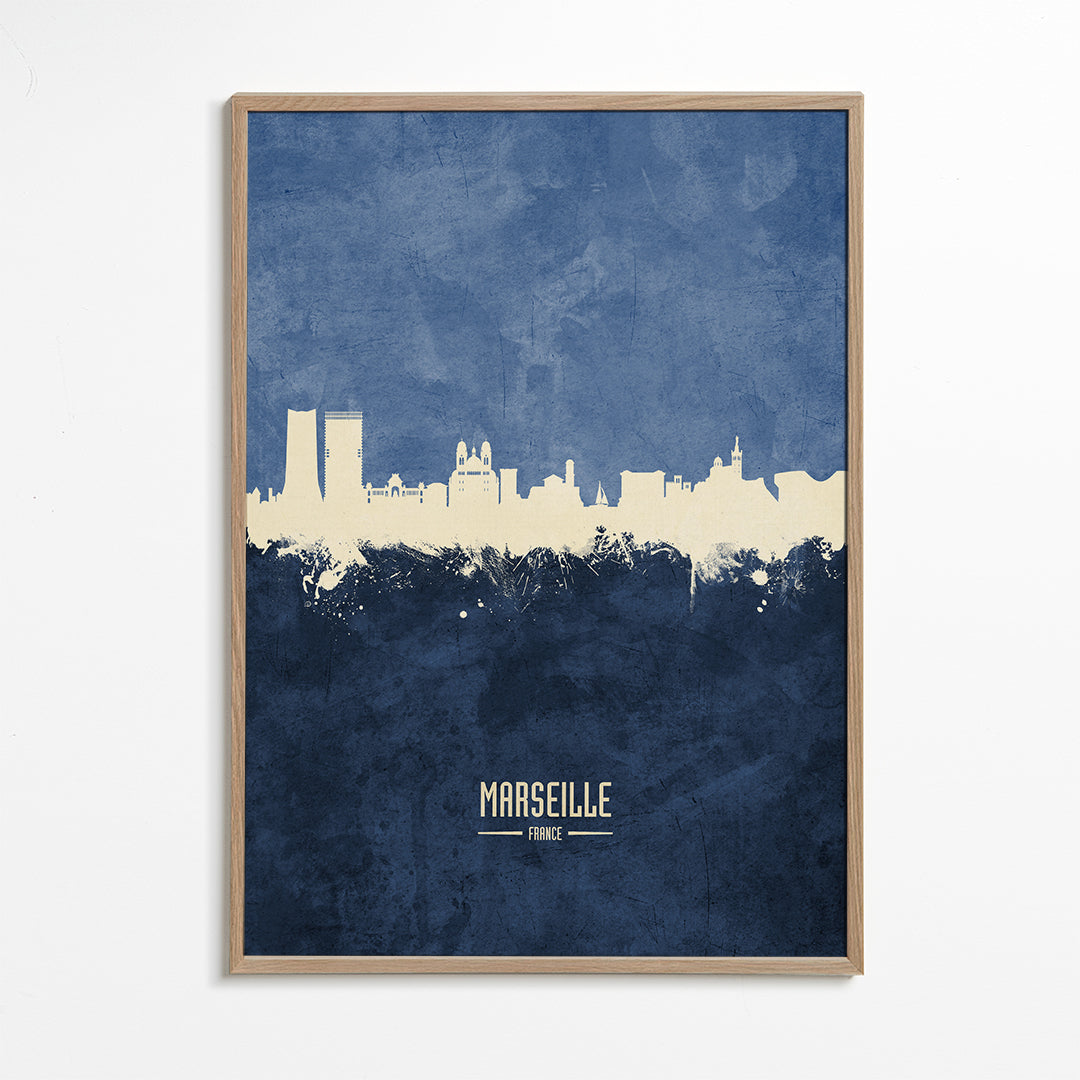 Marseille Skyline blue