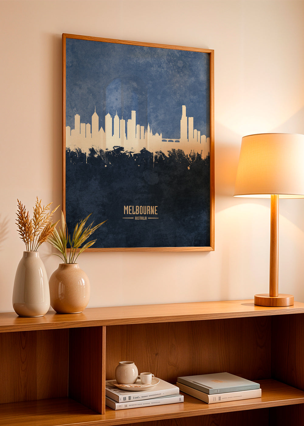 Melbourne Skyline blue