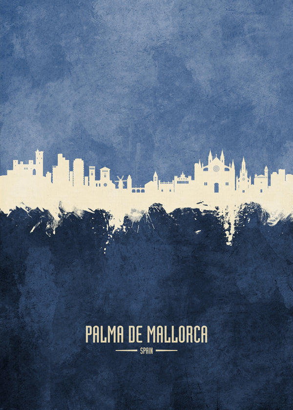 Palma de Mallorca Skyline blue