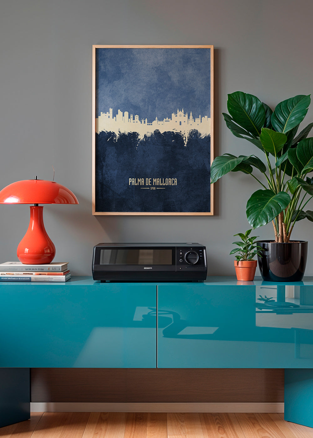 Palma de Mallorca Skyline blue