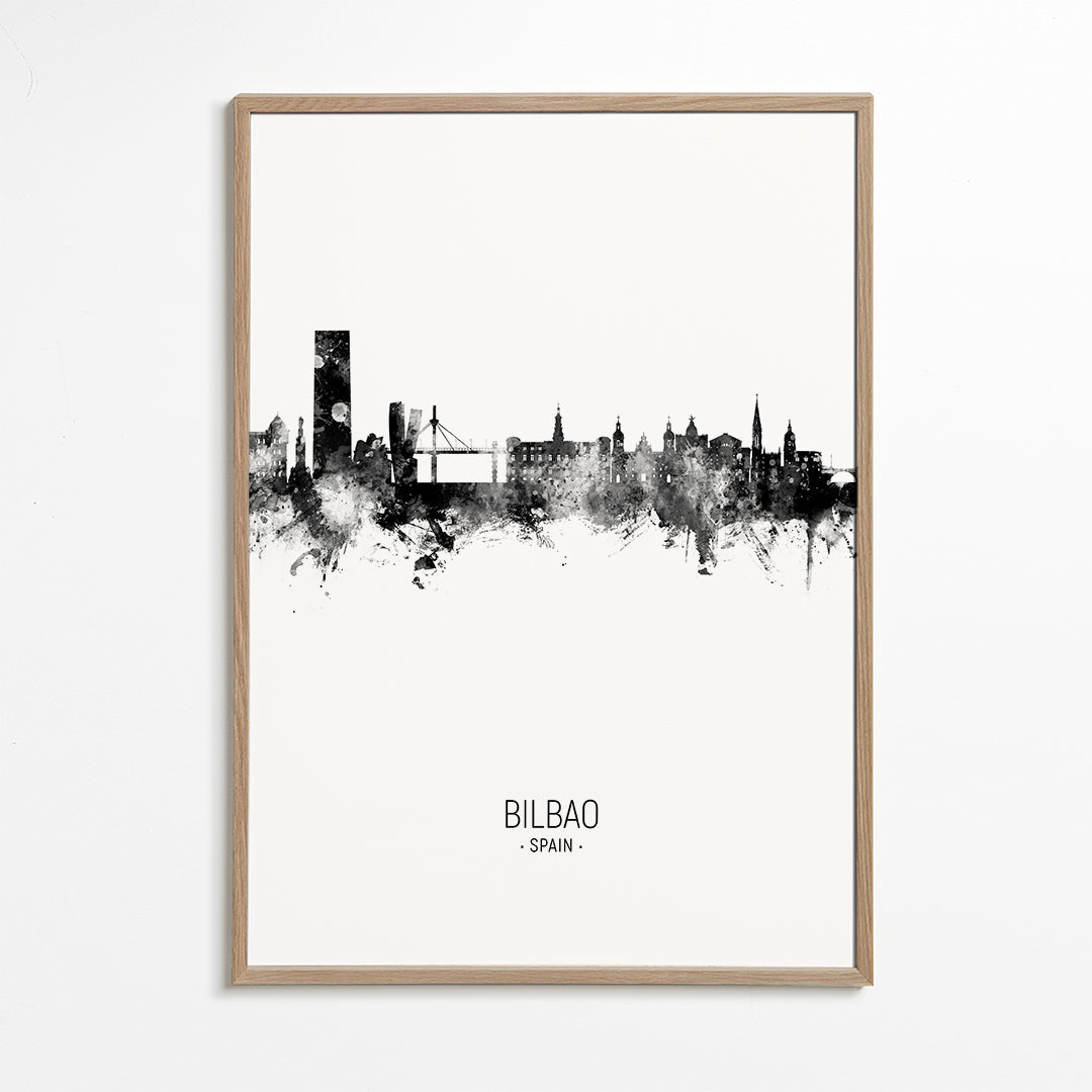 Bilbao Skyline black and white