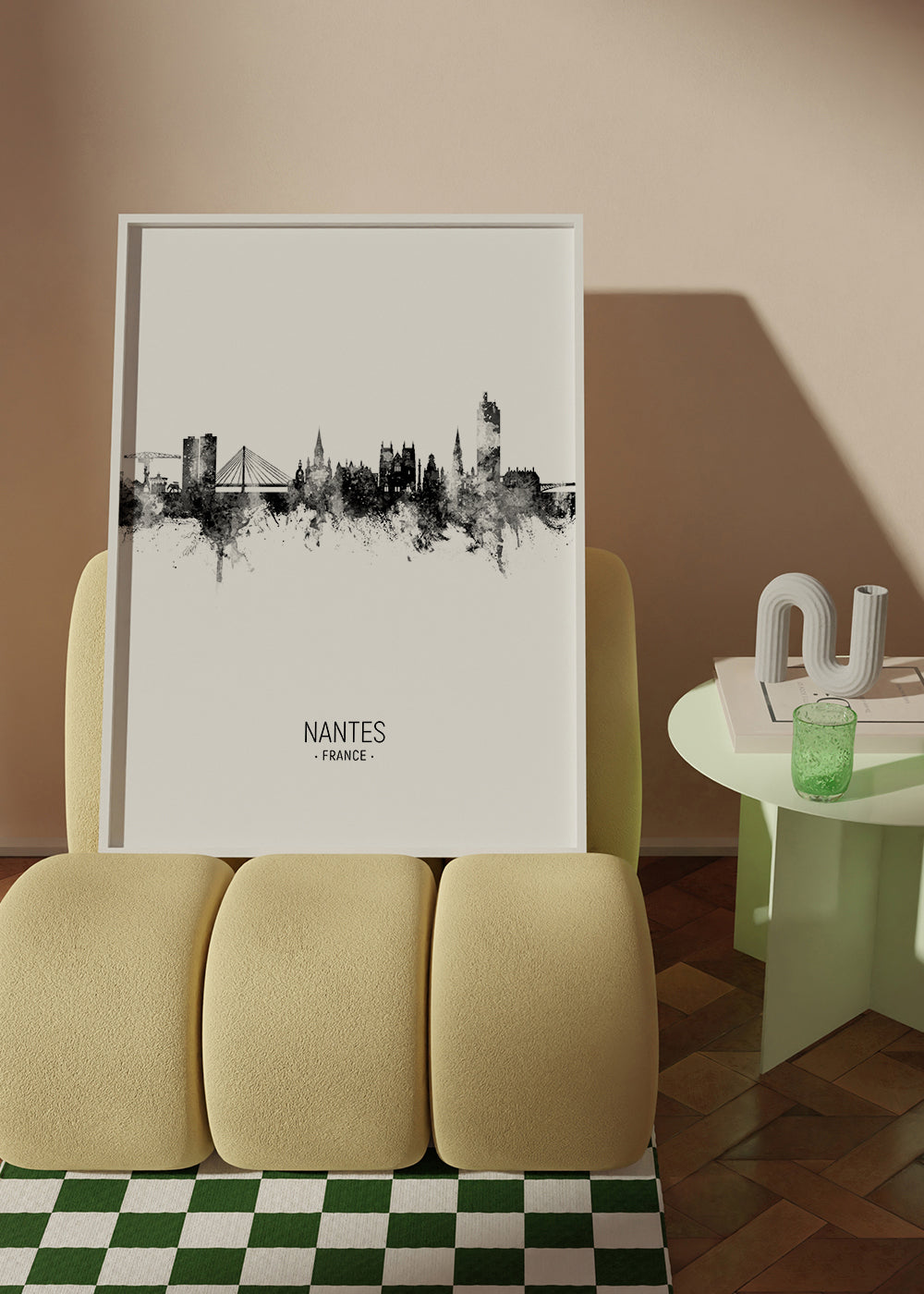 Nantes Skyline black and white