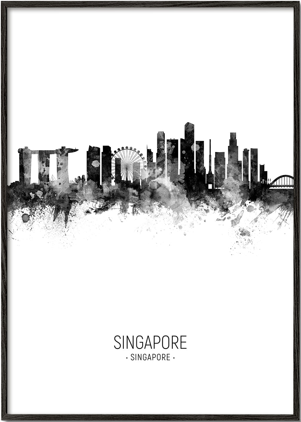 Singapore Skyline black and white
