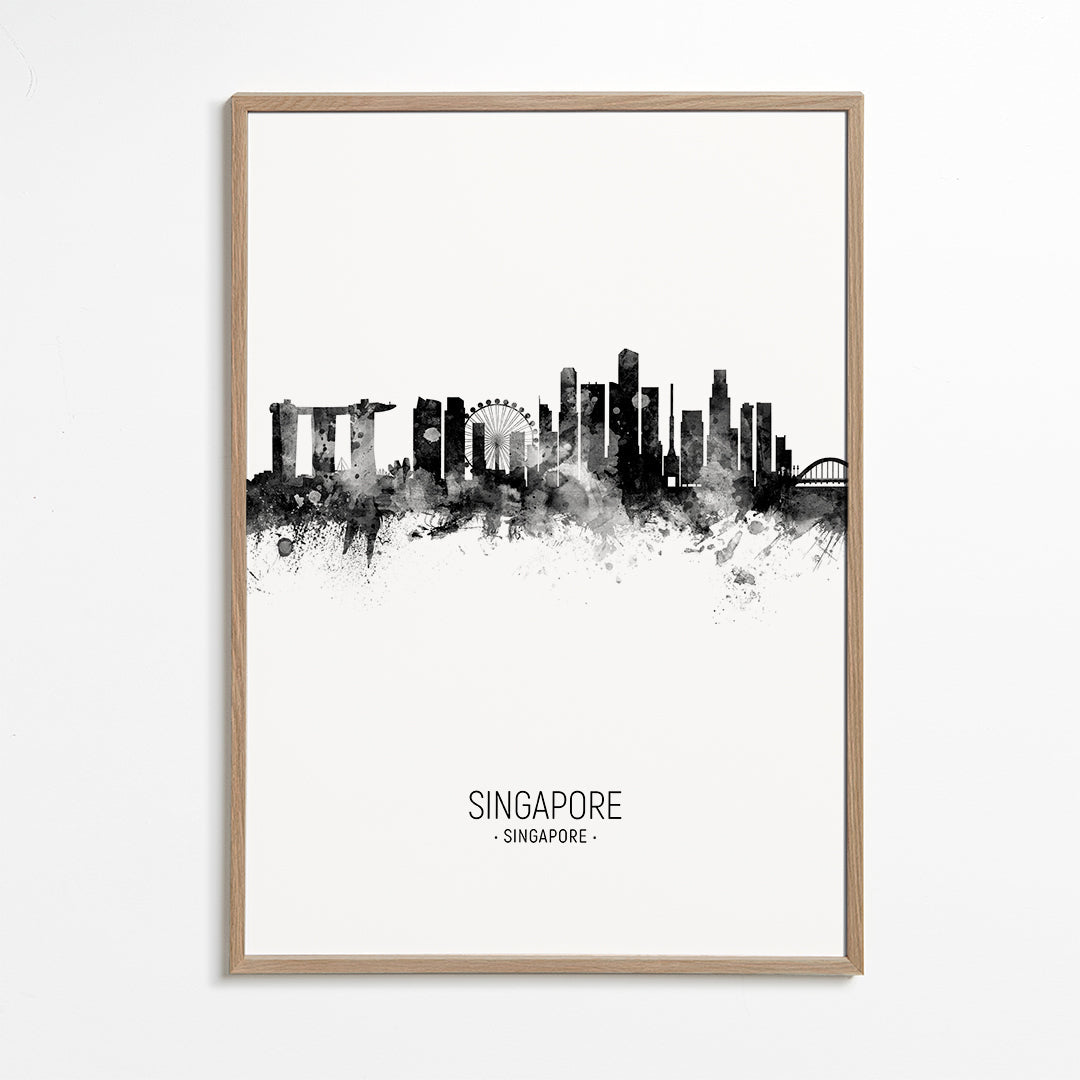 Singapore Skyline black and white