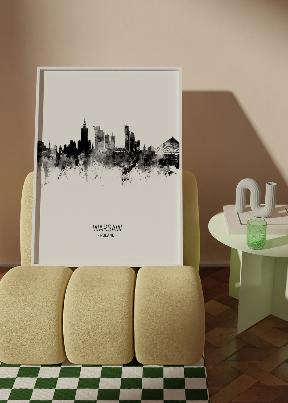 Warsaw Skyline black and white