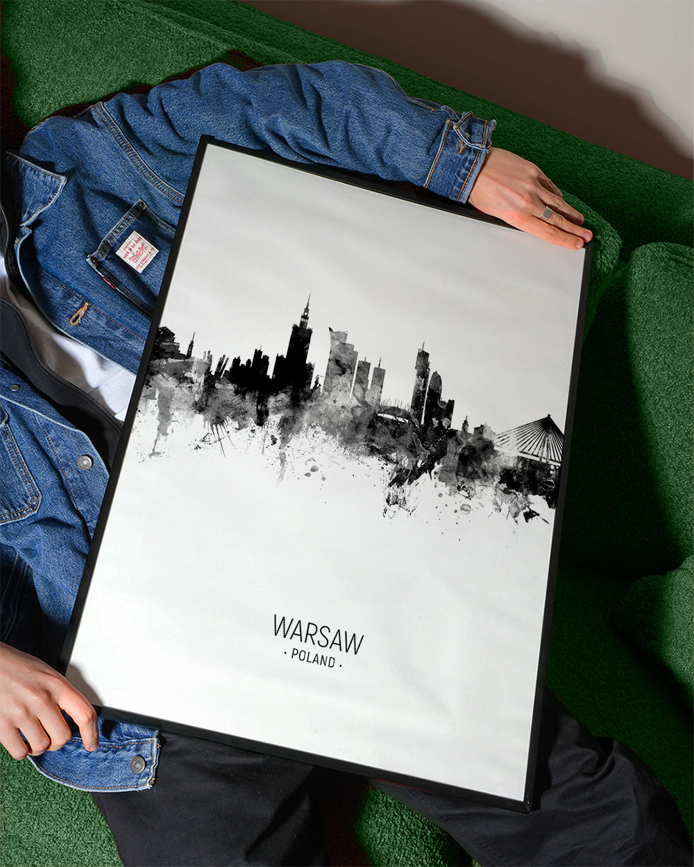Warsaw Skyline black and white