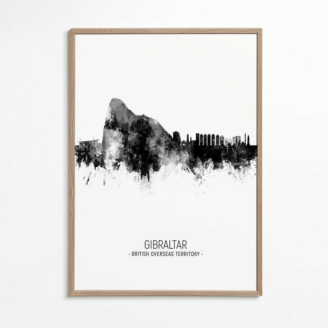 Gibraltar Skyline black and white
