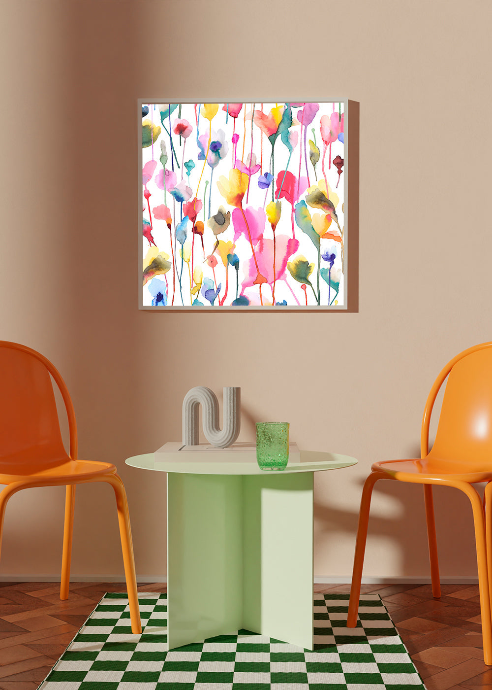 Wild Rustic Flowers Colorful Square