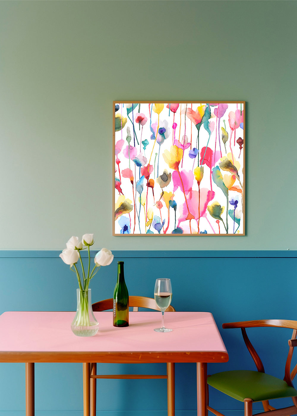 Wild Rustic Flowers Colorful Square