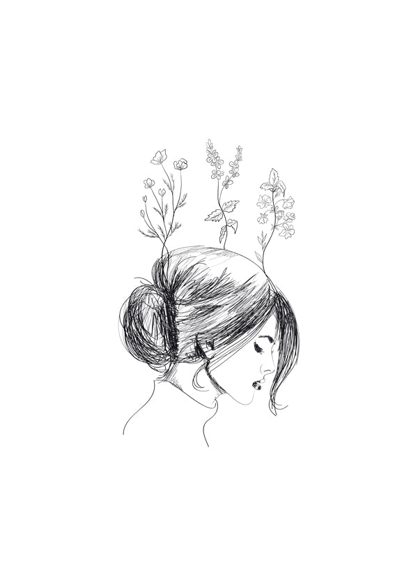 Hand Drawn Flower Girl