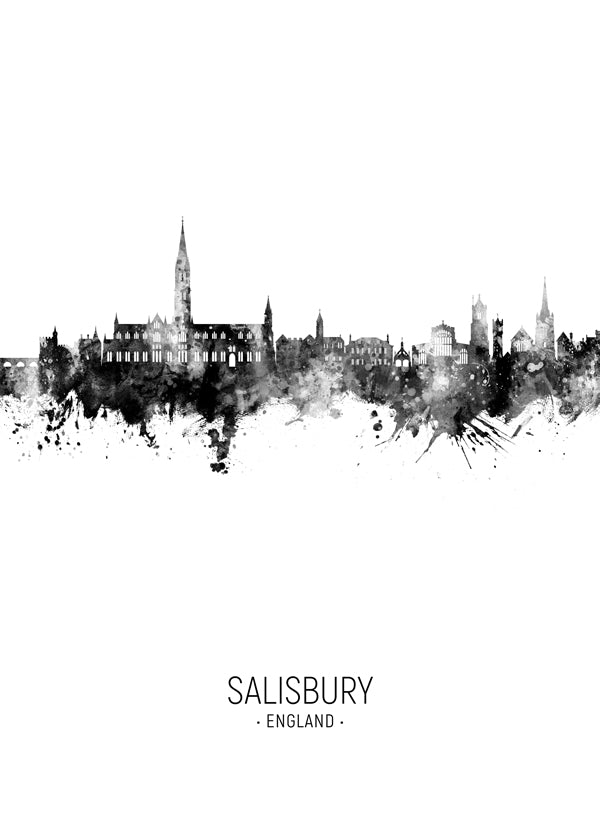 Salisbury Skyline black and white
