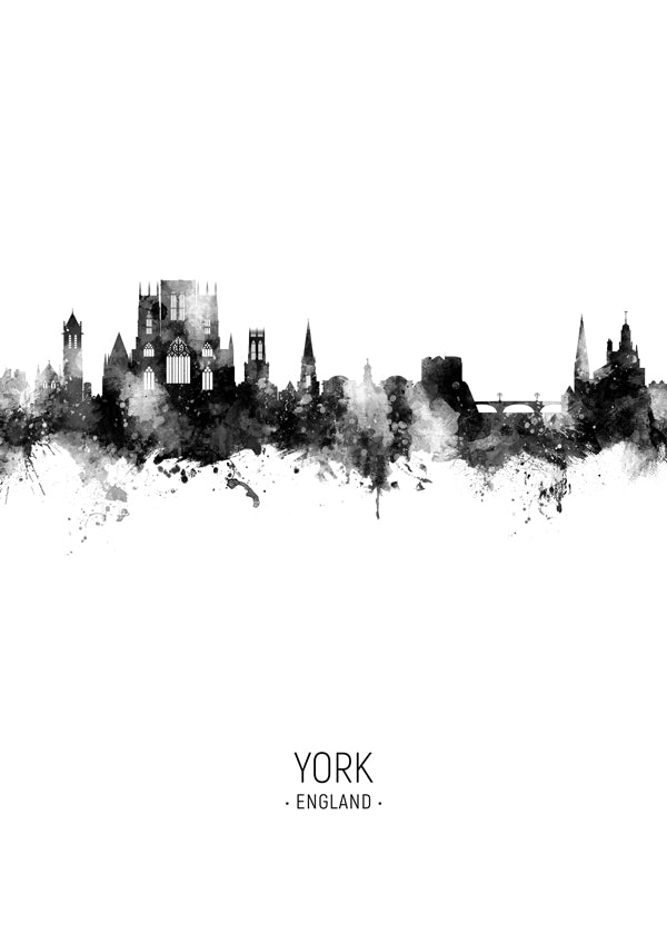York Skyline black and white