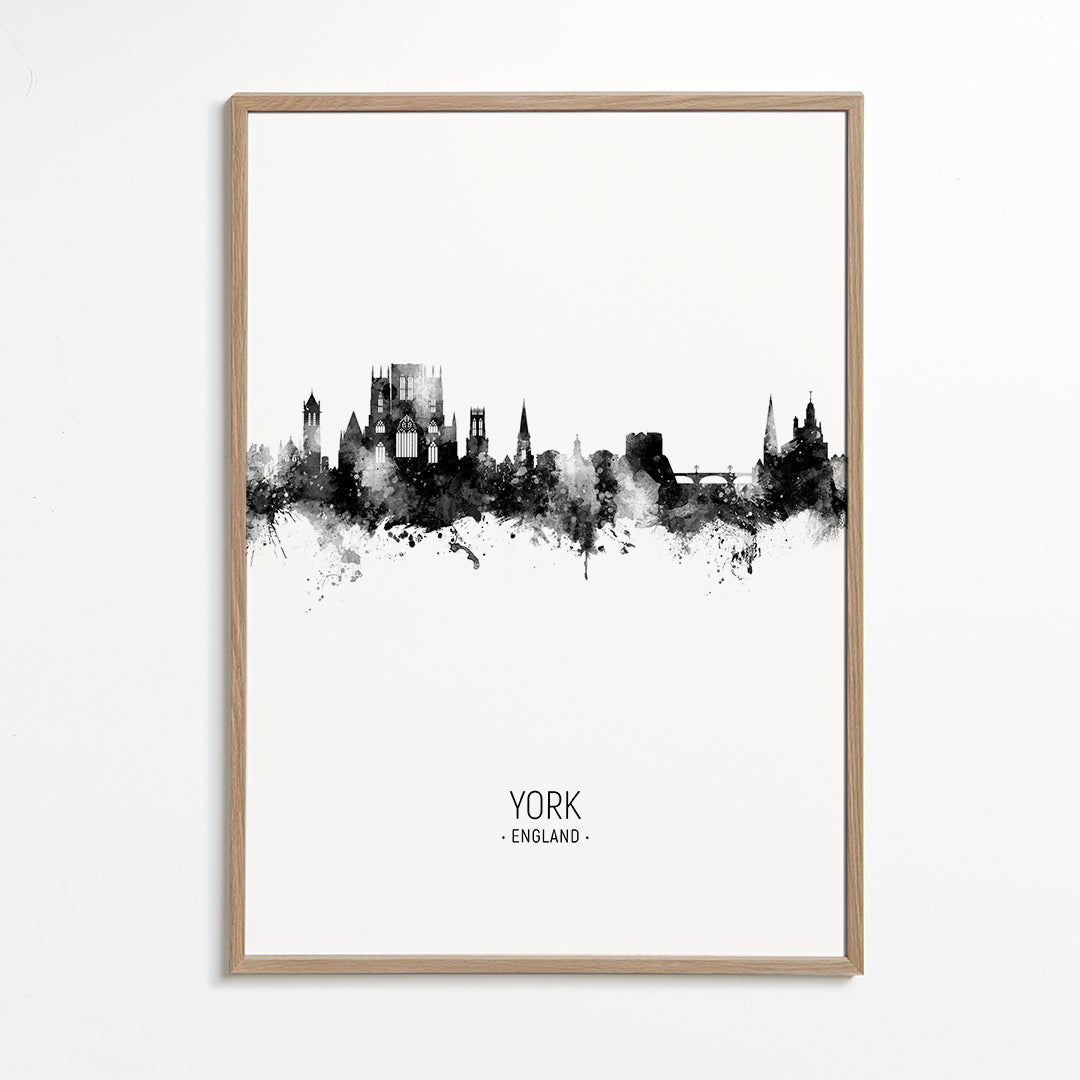York Skyline black and white