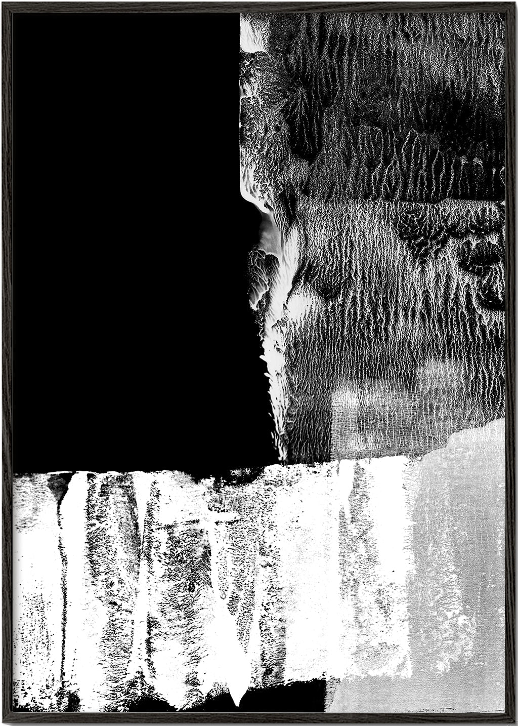 Black White Brushmark Abstract #4