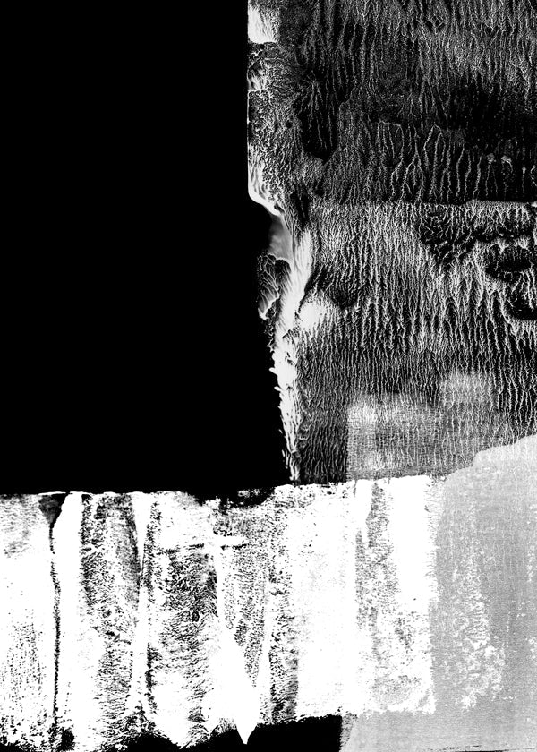 Black White Brushmark Abstract #4