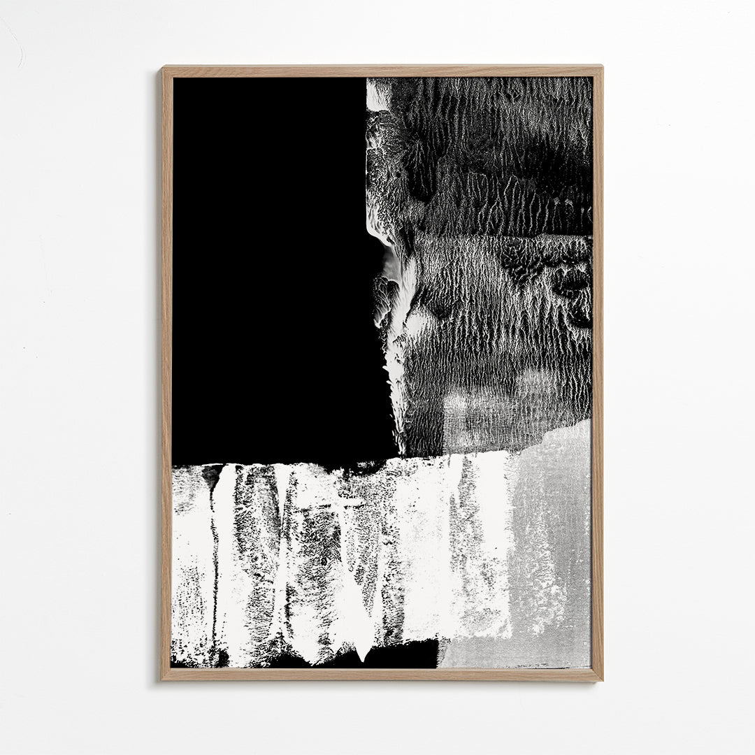 Black White Brushmark Abstract #4