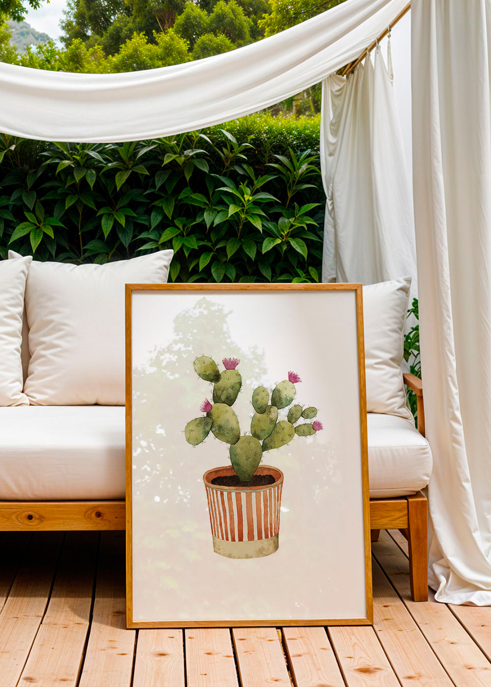 Blooming Potted Cactus