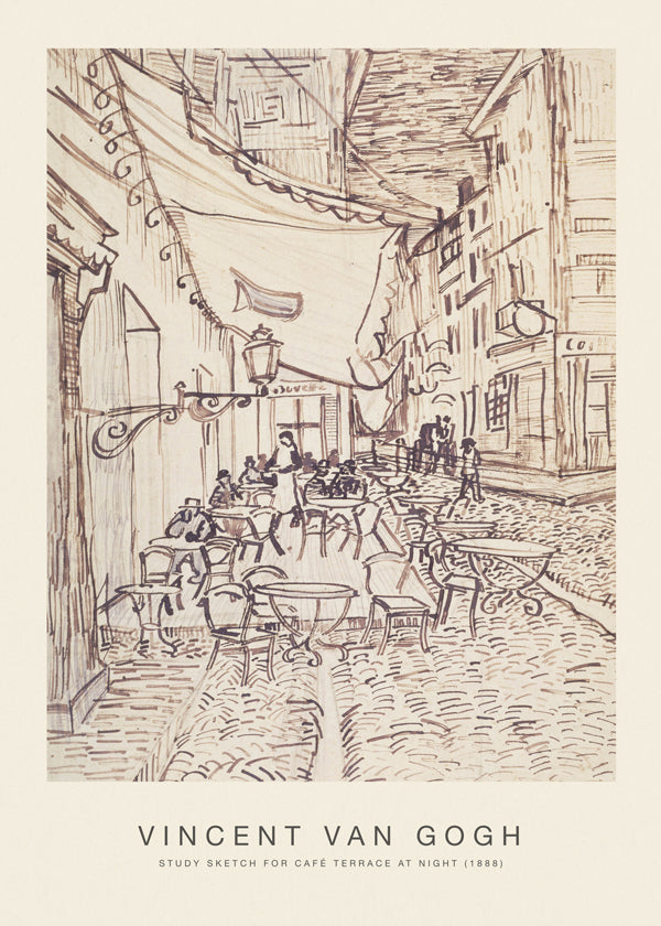 Study Sketch for Café Terrace at Night (Special Edition) - Vincent van Gogh