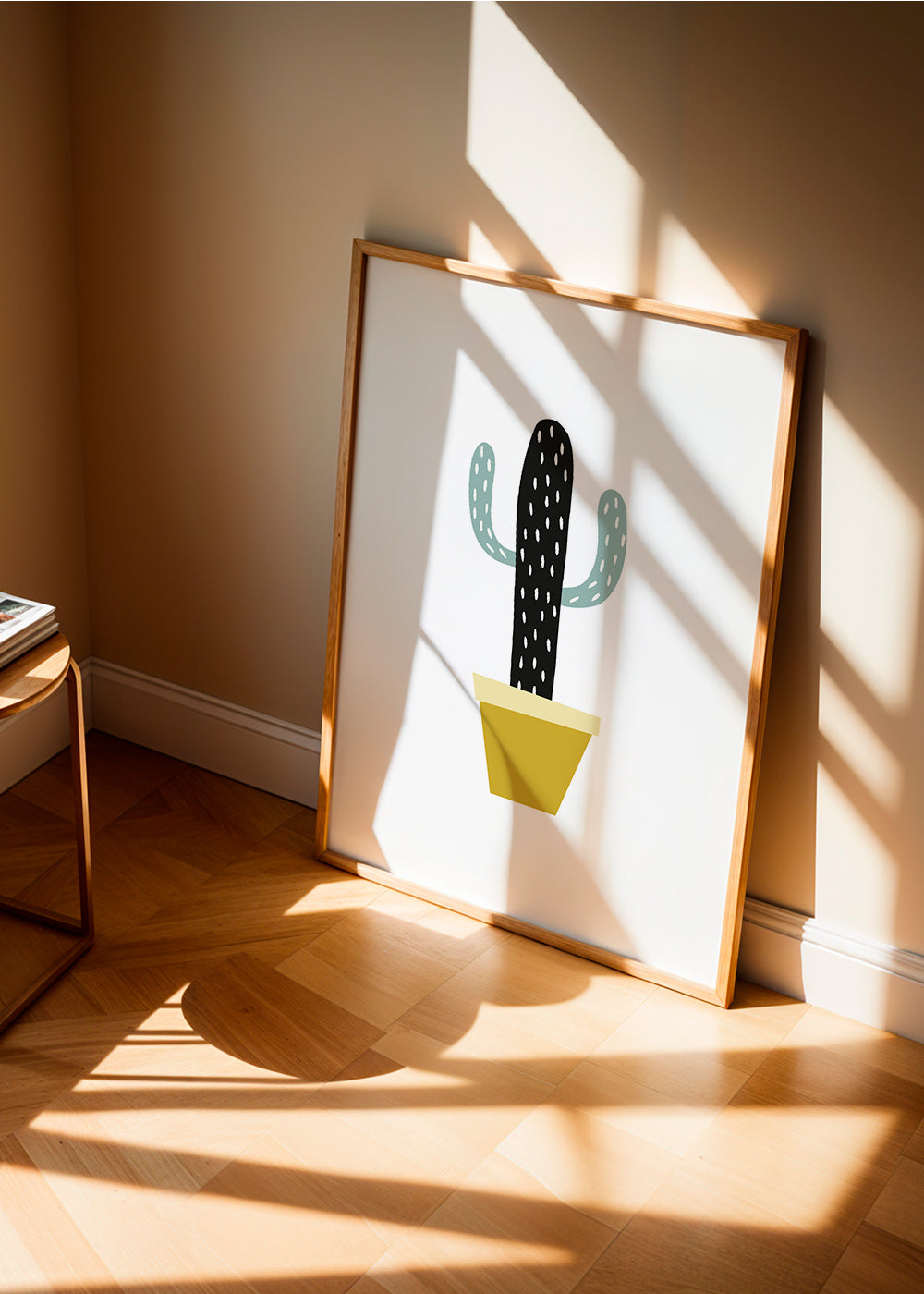 Yellow pot cactus print