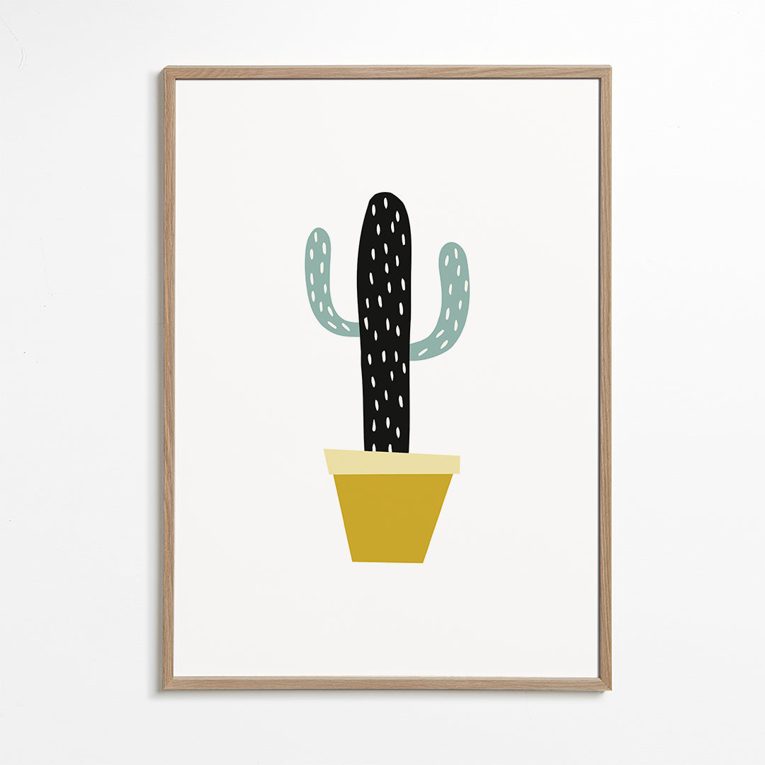 Yellow pot cactus print