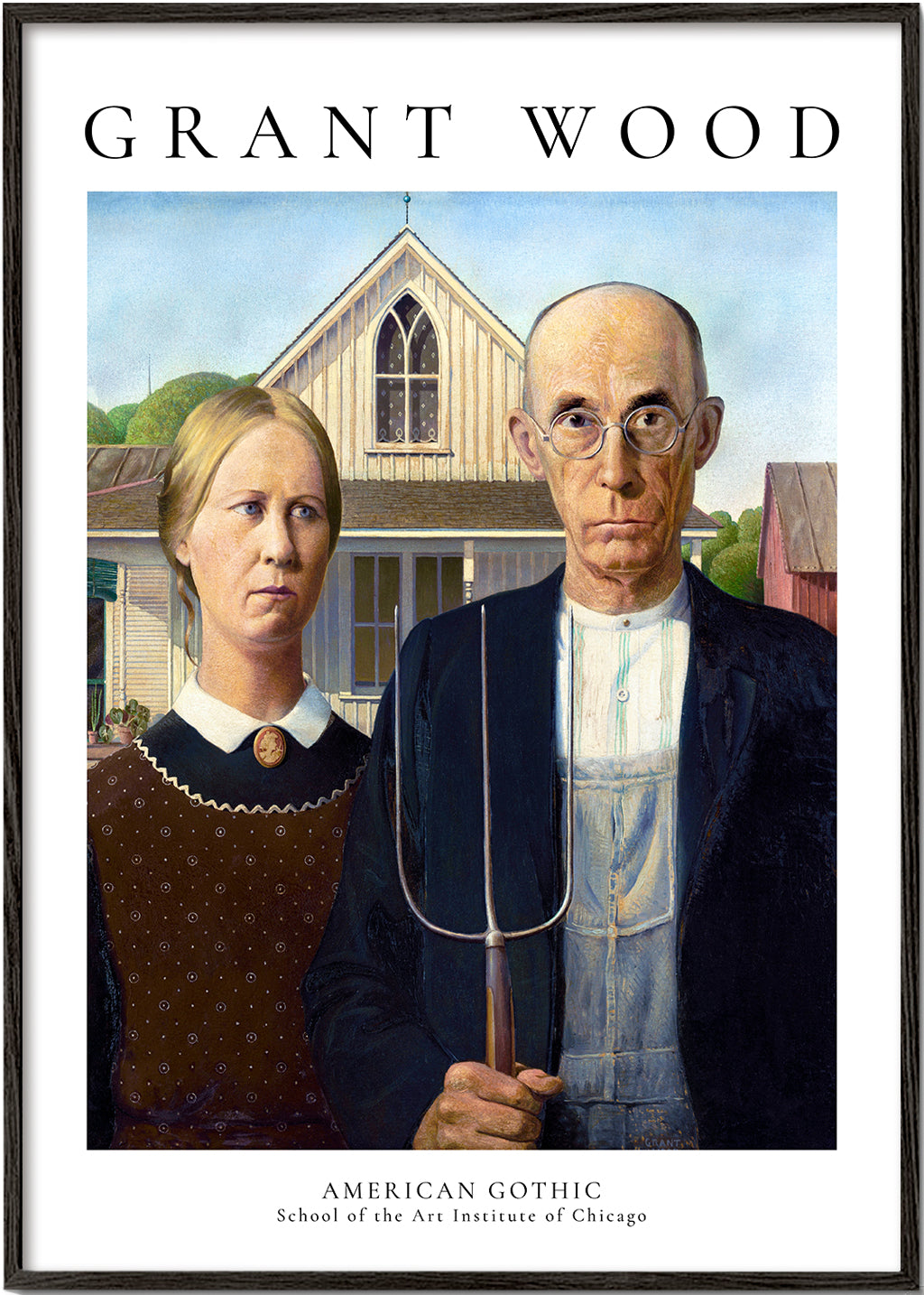 Scandinavian wall art American Gothic by Grant Wood | Wall art