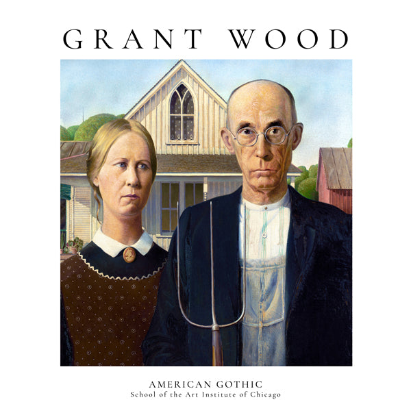 American Gothic by Grant Wood - Square