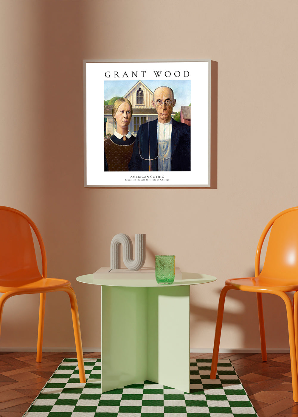 American Gothic by Grant Wood - Square
