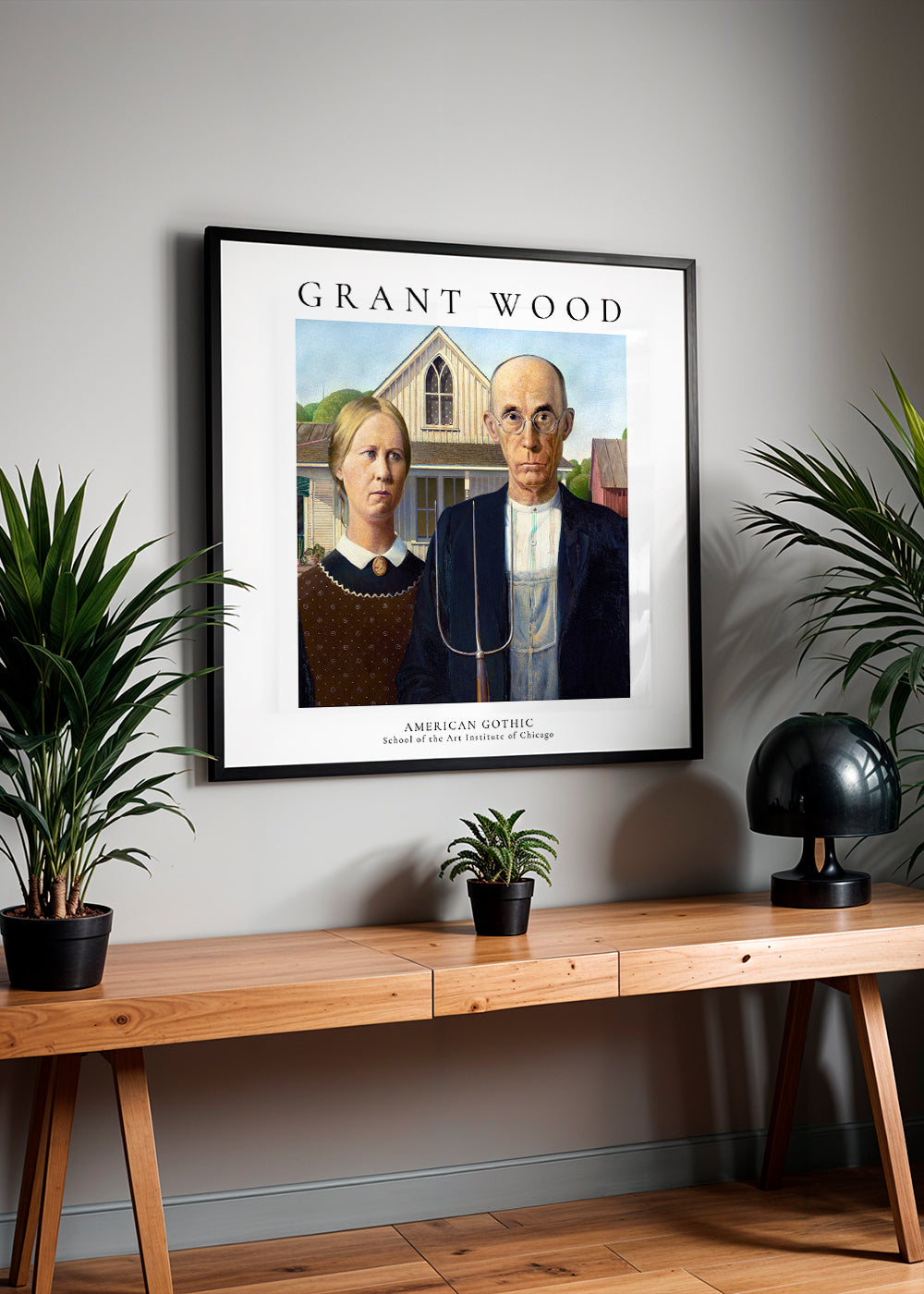 American Gothic by Grant Wood - Square