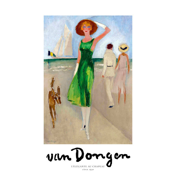 L'elegante au chapeau By van Dongen Kees - Square