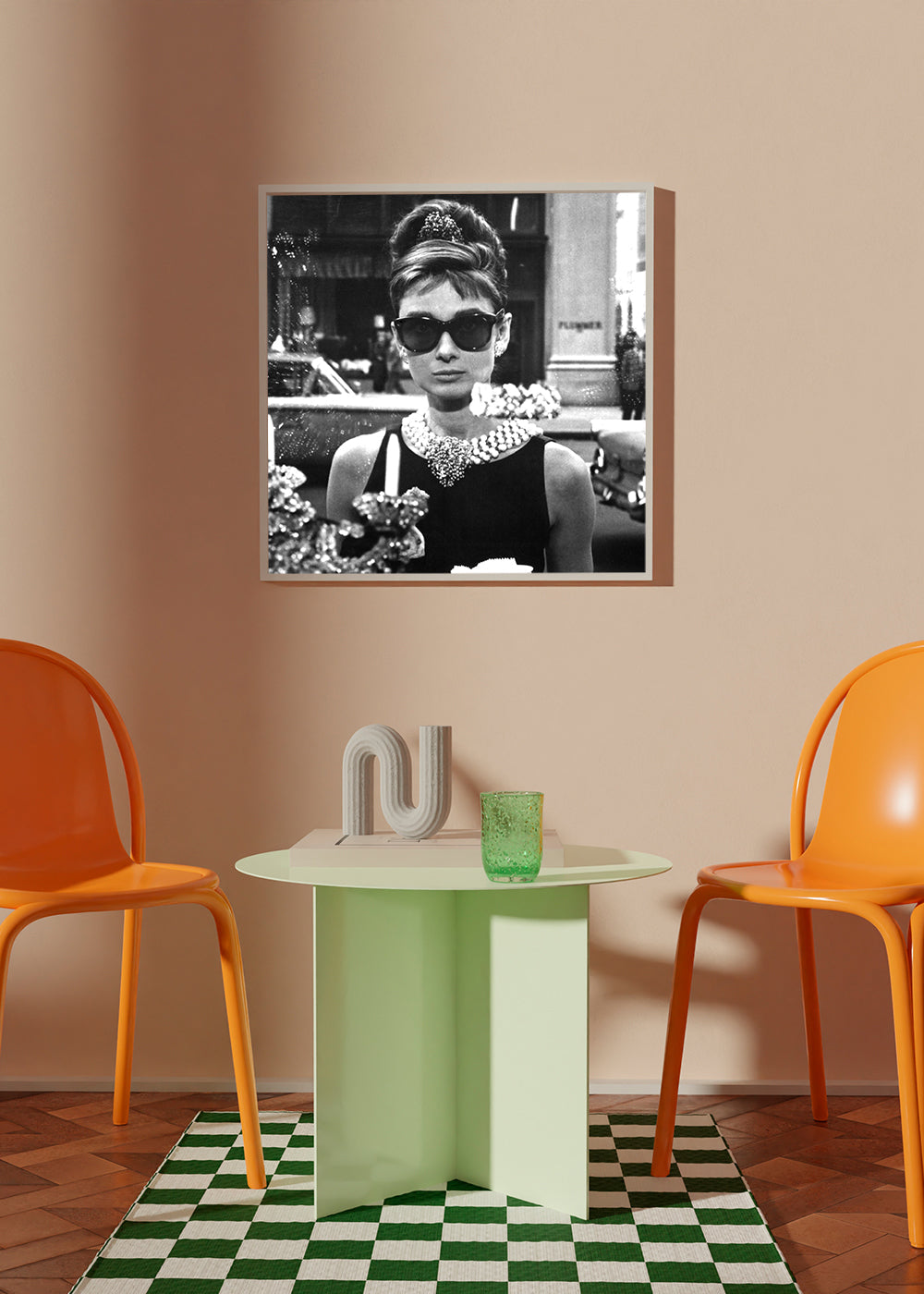 Audrey Hepburn in Breakfast at Tiffany vintage photograph. - Square
