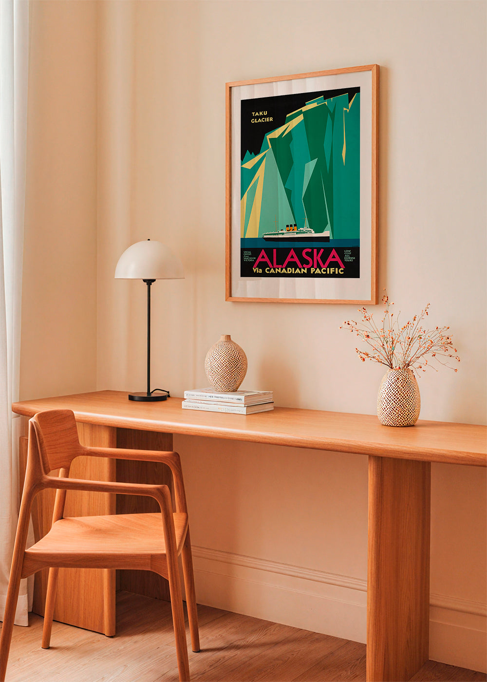 Alaska Via Canadian Pacific. Taku Glacier - Vintage Travel Poster