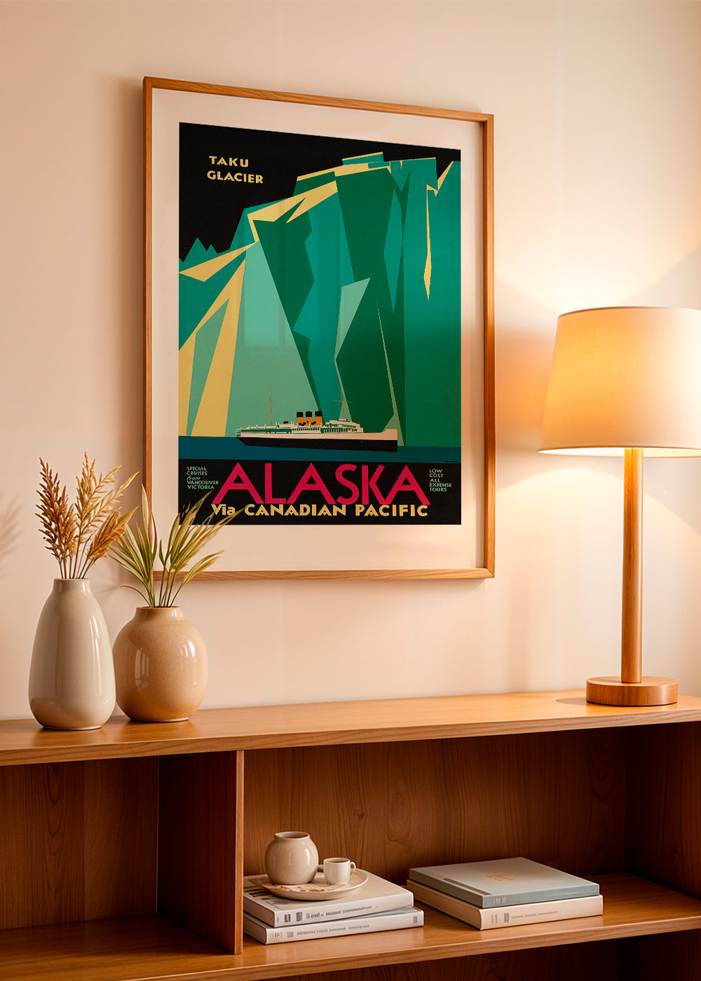 Alaska Via Canadian Pacific. Taku Glacier - Vintage Travel Poster