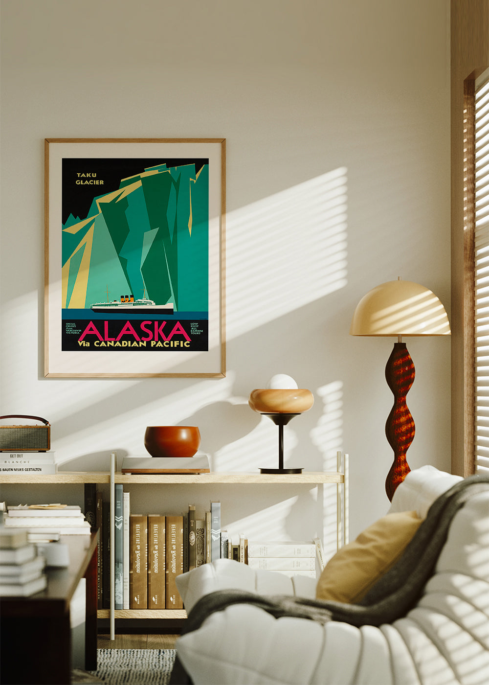 Alaska Via Canadian Pacific. Taku Glacier - Vintage Travel Poster