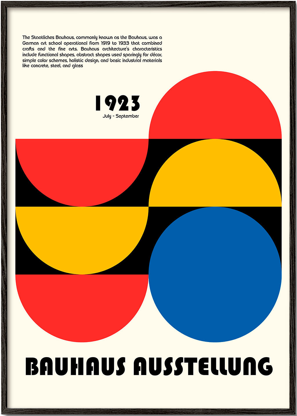 Geometric poster Bauhaus 1923 primary shapes | Wall art, framed