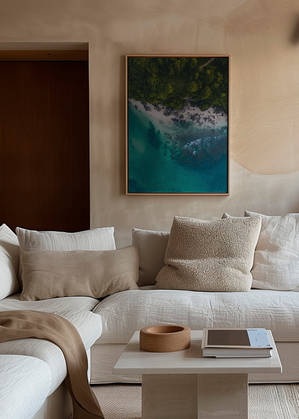 Rocky seaside airview